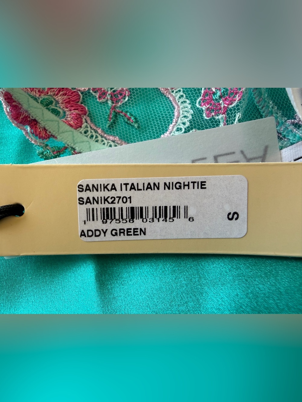 Cosabella Sanika Italian Nightie Addy Green G-String Set Sz Small NWT - Picture 6 of 9